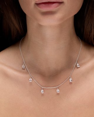 MARIA NILSDOTTER Haze Drop - Halsband i silver