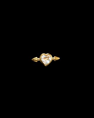 MARIA NILSDOTTER Pierced Heart Clear quartz Studs - Örhänge i silver