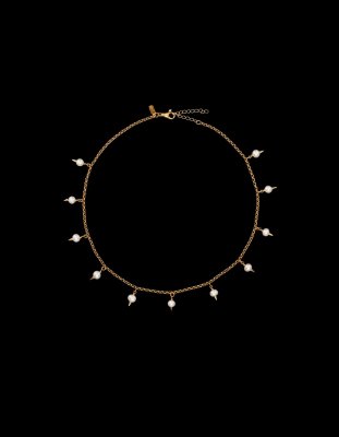 MARIA NILSDOTTER Pierced Pearl - Halsband i silver