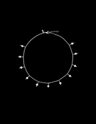 MARIA NILSDOTTER Pierced Pearl - Halsband i silver