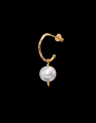 MARIA NILSDOTTER Pierced Pearl - Örhänge i silver