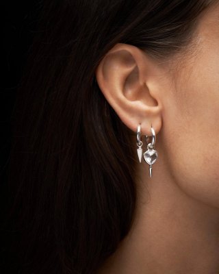 MARIA NILSDOTTER Single Love Clear quartz - Örhänge i silver