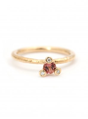PER BORUP Twigs - Liten ring i guld med turmalin och diamanter