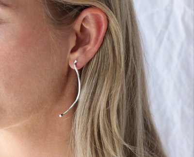Per Borup Design Una - Långa örhängen i silver