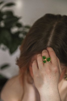 SIGRÉN Berså Skogen Golden - Ring i förgyllt silver