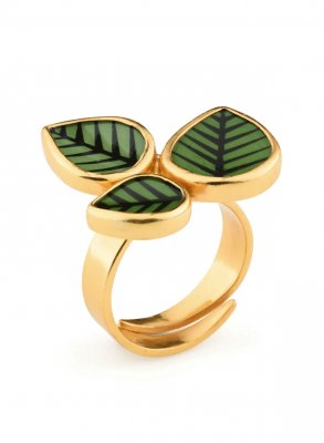 SIGRÉN Berså Skogen Golden - Ring i förgyllt silver