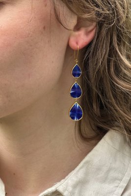 SIGRÉN Mon Amie Regn Golden - Örhängen i förgyllt silver