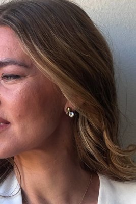 SIGRÉN Solar Golden Collection Crystal clear - Örhängen i stål