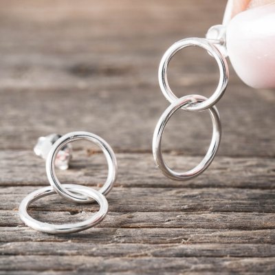 by Faith Dubbelcirkel - Örhängen i silver