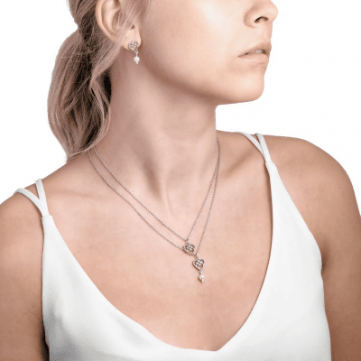 LUMOAVA Bead - Halsband i silver med sötvattenpärla