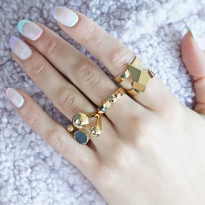 SIGRÉN Solar Golden Collection - Ring i stål