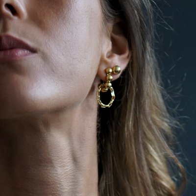 SIGRÉN Solar Golden Collection Hoops - Örhängen i förgyllt stål