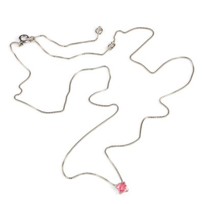 SIGRÉN Prisma Fucsia - Halsband i silver med glasmotiv